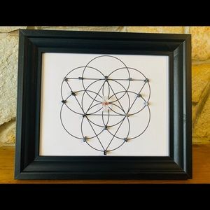 • Handcrafted Framed Sacred Geometry Crystal Grid •
